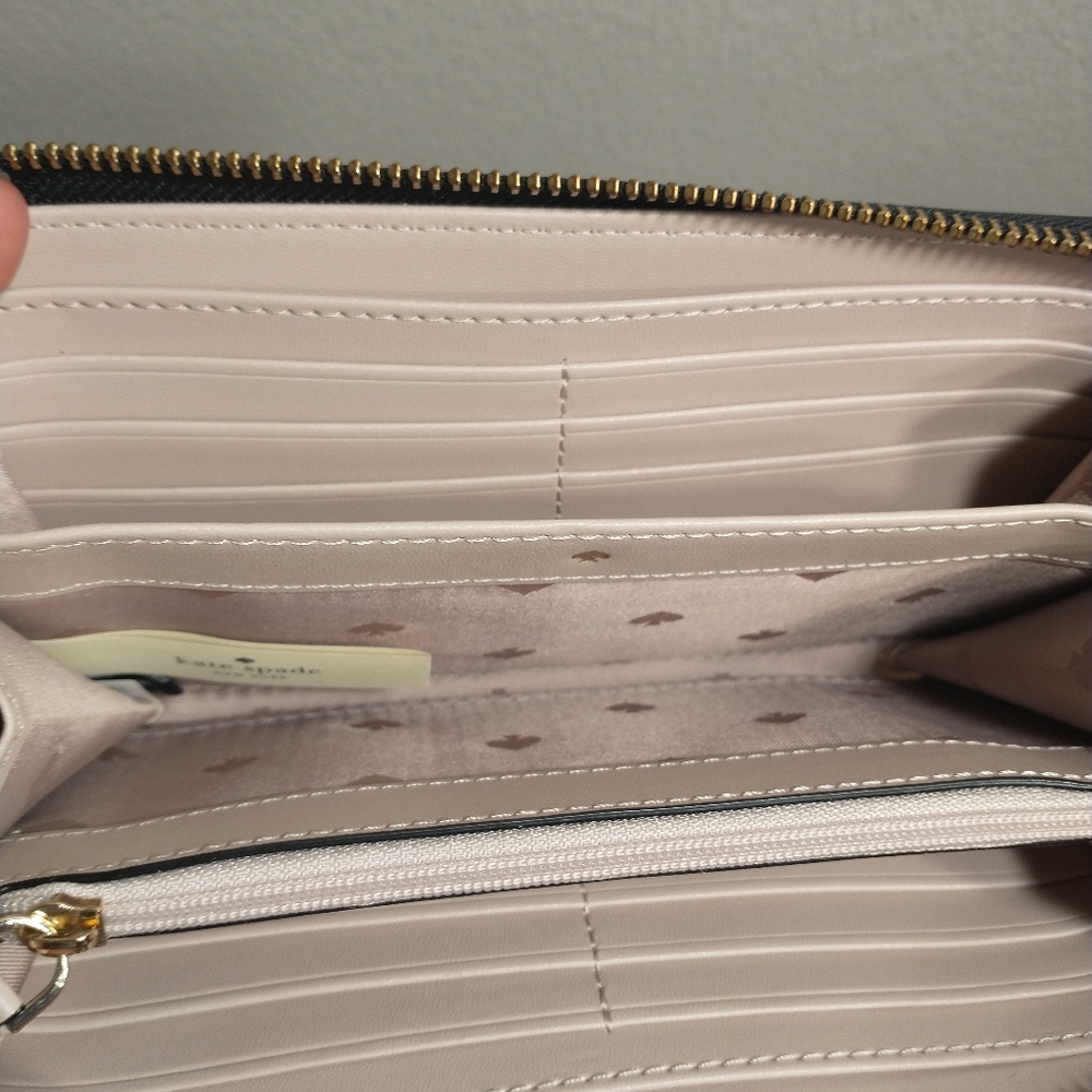 Kate Spade New York Laurel Way Neda Saffiano Leather Zip Around Wallet Tan - Picture 5 of 13